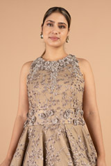 Beige  Embroidered GownDSC03924