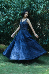 Blue Embellished Gown