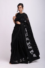 Black Sequin Embroidered Saree