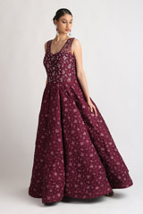 Wine Embroidered Ball GownIMG_1785