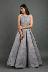 Grey Embroidered Gown4524_video