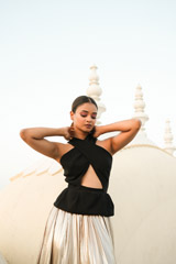 Black Halter Neck GownDSC07211