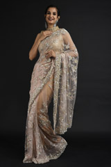 Peach Embroidered Saree453_video