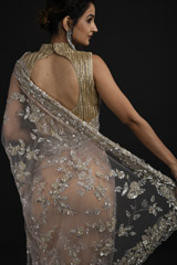 Peach Embroidered Saree_SUB1198