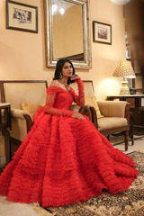 Red Flared Gown