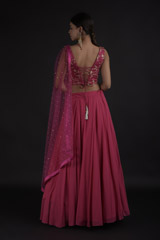 Pink Embroidered Lehenga Set_DTR9018