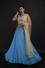 Blue Flair Lehenga