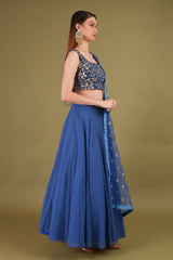 Dark Blue  Embellished LehengaDSC00703
