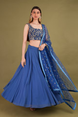 Dark Blue  Embellished LehengaDSC00706