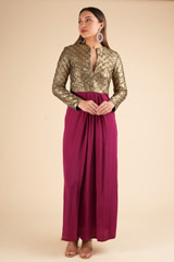 Gold And Maroon Gown