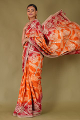 Rust Bandhani SareeDSC07313