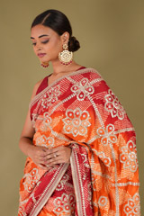 Rust Bandhani SareeDSC07316