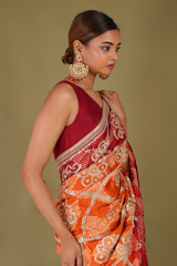 Rust Bandhani SareeDSC07317