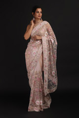Pink Net Embroidered Saree455_video
