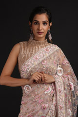 Pink Net Embroidered SareeIMG_1291