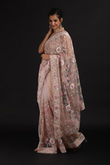 Pink Net Embroidered SareeIMG_1294