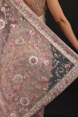 Pink Net Embroidered SareeIMG_1299