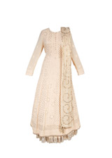 Beige Chikankari Anarkali4550-4