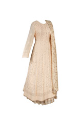Beige Chikankari Anarkali4550-5