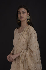 Beige Chikankari Anarkali_SUB8035