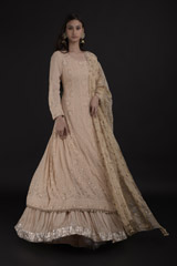 Beige Chikankari Anarkali