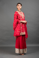 Red Embellished Sharara Set_DSC8839-Edit