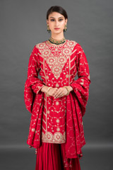 Red Embellished Sharara Set_DSC8842-Edit