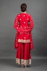 Red Embellished Sharara Set_DSC8853-Edit