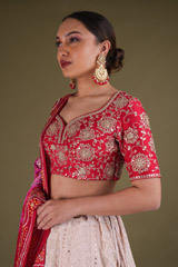 Red Chikankari LehengaDSC03375