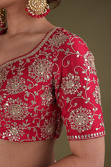 Red Chikankari LehengaDSC03382