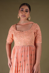 Peach Anarkali With DupattaDSC04149