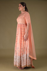 Peach Anarkali With DupattaDSC04151