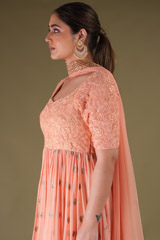 Peach Anarkali With DupattaDSC04152