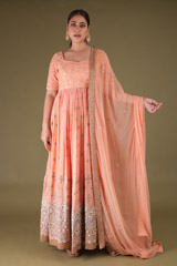 Peach Anarkali With DupattaDSC04154