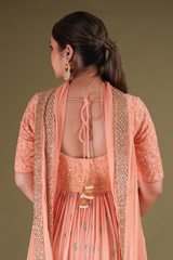 Peach Anarkali With DupattaDSC04160