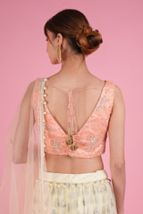 Banana Yellow Lehenga With peach   BlouseDSC05637