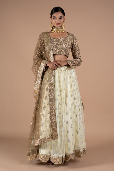 Banana Yellow  Lehenga  Set