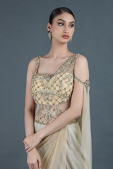 Gold Shimmer Saree GownIMG_1649