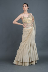 Gold Shimmer Saree Gown
