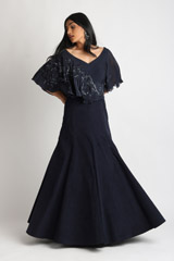 Navy Blue Cape Gown