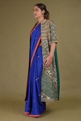 Blue Embroidered SareeDSC09530