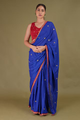 Blue Embroidered SareeDSC09535