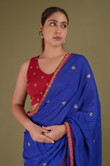 Blue Embroidered SareeDSC09536