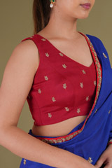 Blue Embroidered SareeDSC09537