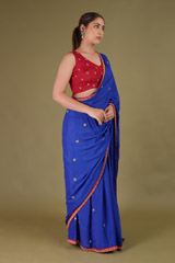 Blue Embroidered SareeDSC09538
