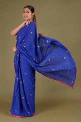 Blue Embroidered SareeDSC09540