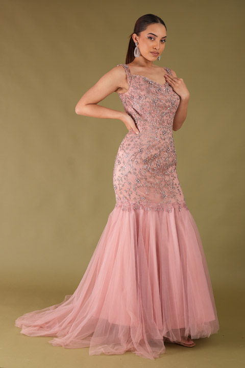 Crystal Katdana and Beaded Gown