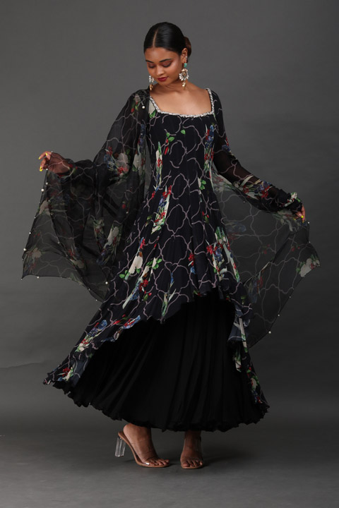 Black High Low Gown