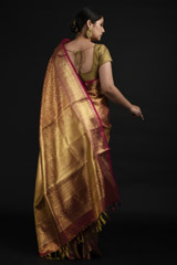 Golden Silk Saree_SUB1279
