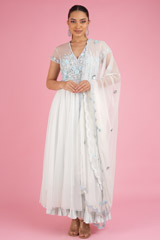 Blue Cap Sleeve Anarkali